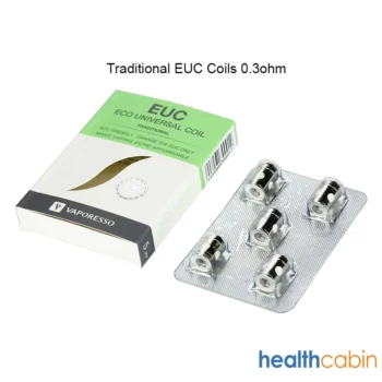 Vaporesso EUC Core Coils (0.3ohm & 0.4ohm & 0.5ohm & 0.6ohm) for Vaporesso Veco Tank & Veco Plus Tank & Tarot Nano Kit & Nebula Kit (5pcs/pack)