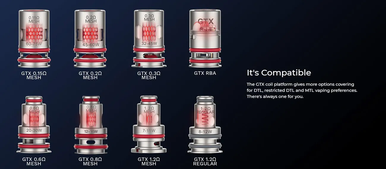 Vaporesso GTX RBA Coil for Target PM80 Kit / Target PM80 SE Kit / Gen Nano Kit / Luxe 80S / luxe 80 / Target PM80 / GTX Go 80 / LUXE XR / LUXR XR Max Kit 1