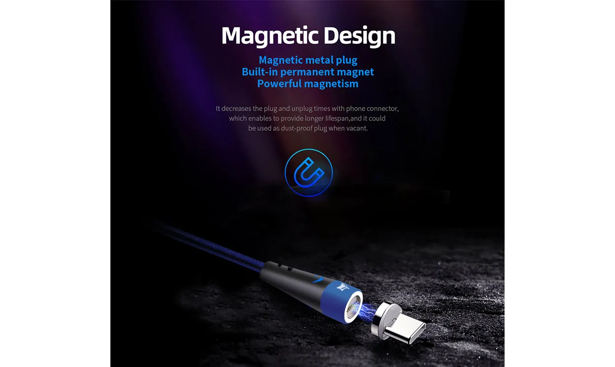Kumiho K1 3 in 1 Magnetic 3A Braided Fast Charge Sync Cable 5
