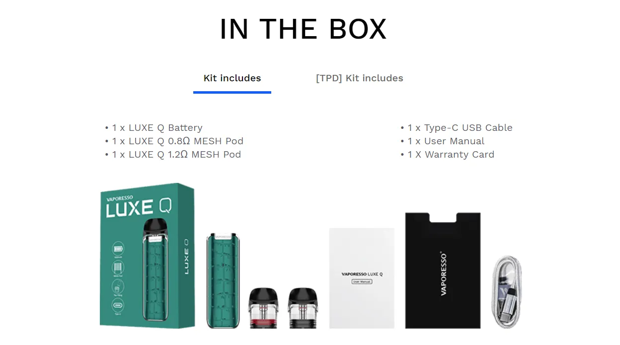 Vaporesso Luxe Q Pod System Kit 1000mAh 2ml 14