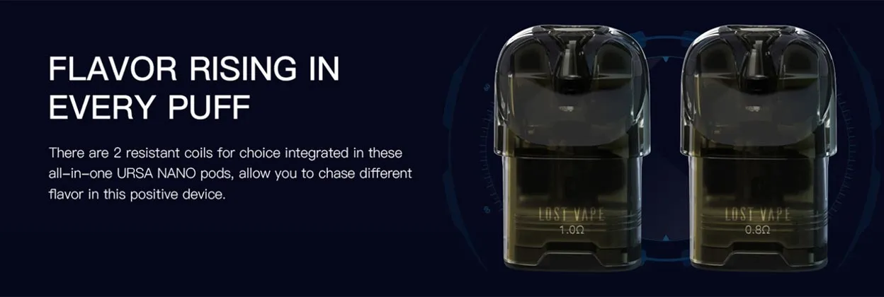 Lost Vape Ursa nano Pod Cartridge for Ursa Nano Kit / Ursa Baby Pod Kit / Ursa Pro Kit / Ursa Nano Pro / Ursa S Kit / Ursa Baby Pro Kit / Ursa Pocket Kit / Ursa Nano Air kit / Ursa Nano 2 kit 2.5ml (3pcs/pack) 2