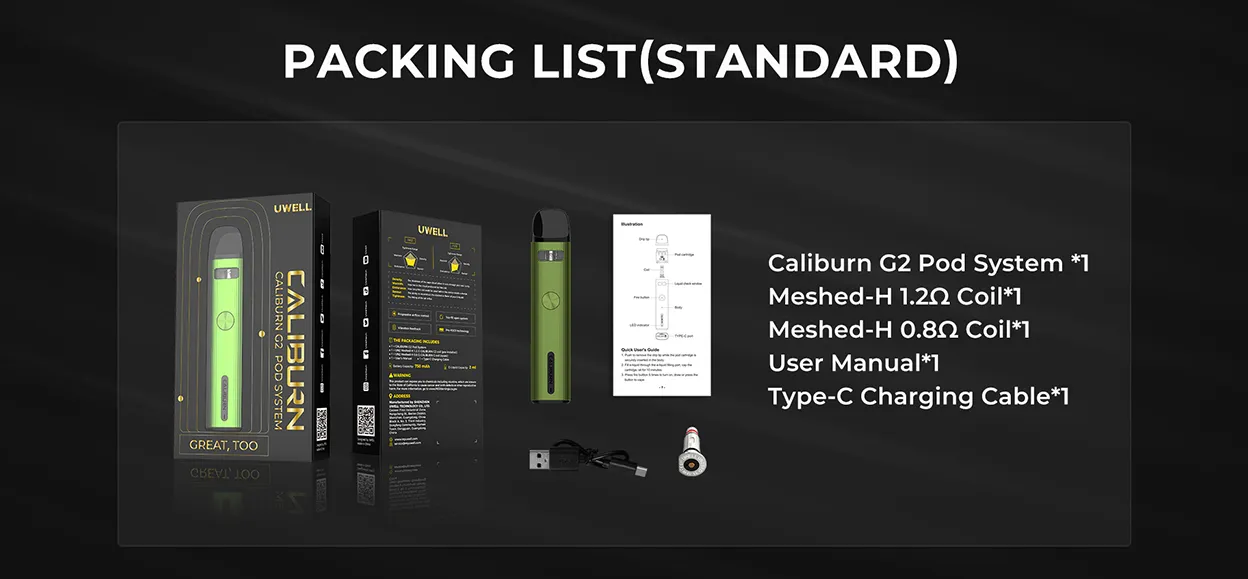 Uwell Caliburn G2 Pod System Kit 750mAh 2ml 13