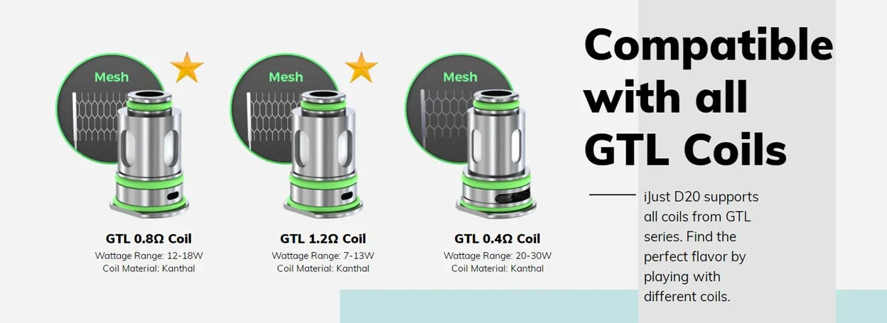 Eleaf iJust D20 Vape Pen Kit 1600mAh (Max 30W) 3ml 5