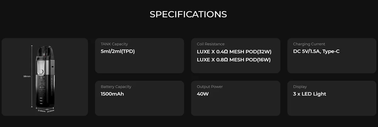 Vaporesso LUXE X Pod System Kit 1500mAh 5ml 14