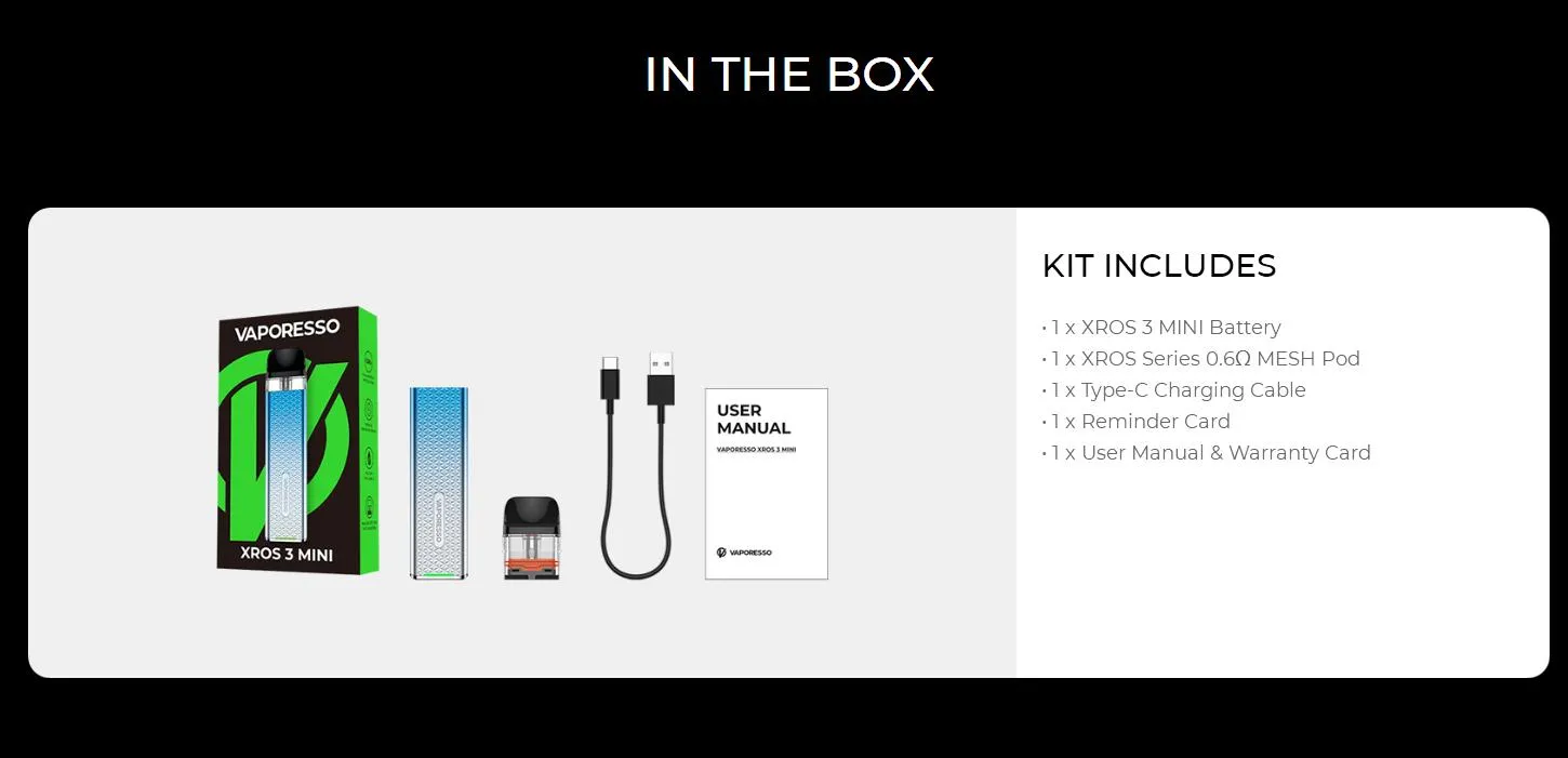 Vaporesso XROS 3 Mini Pod System Kit 1000mAh 2ml 12