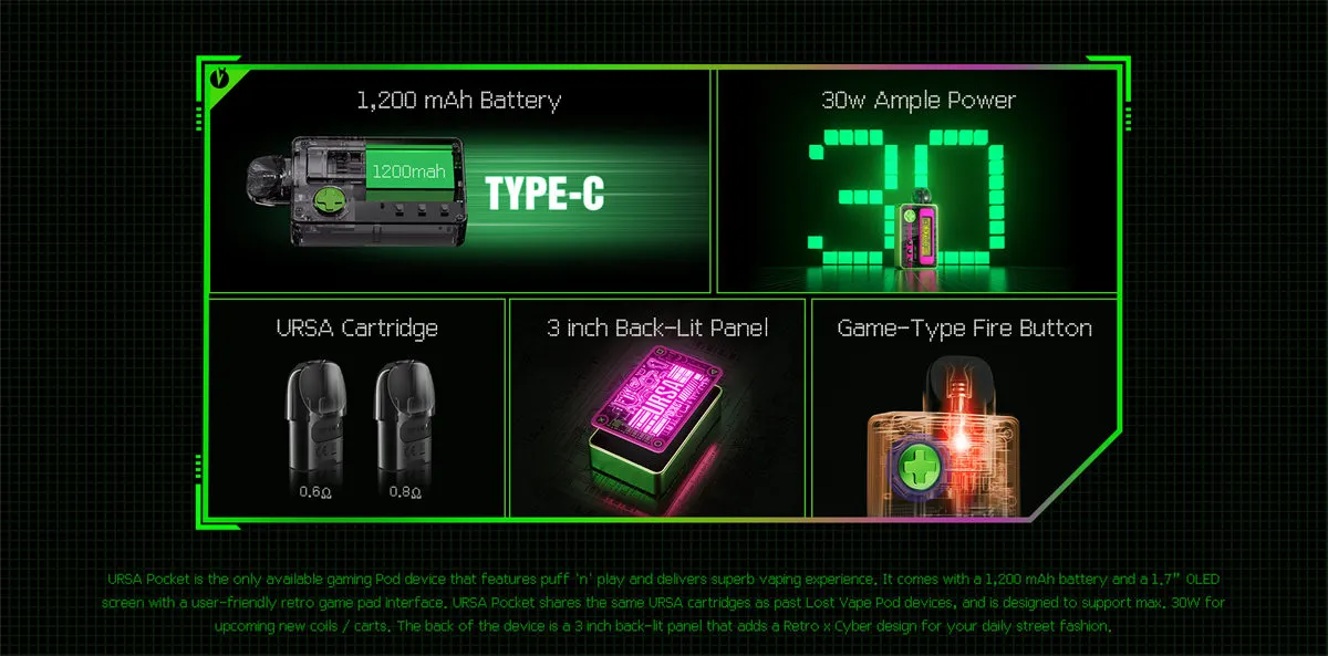 Lost Vape Ursa Pocket Pod System Kit 1200mAh 2.5ml 3