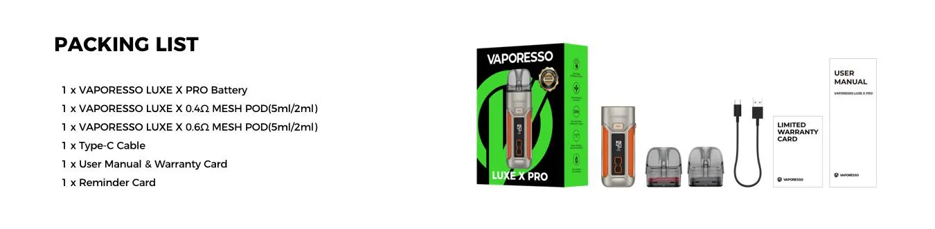 Vaporesso LUXE X PRO Pod System Kit 1500mAh 5ml 11