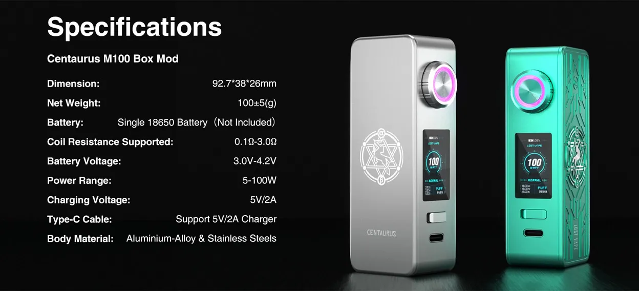Lost Vape Centaurus M100 Box Mod 47