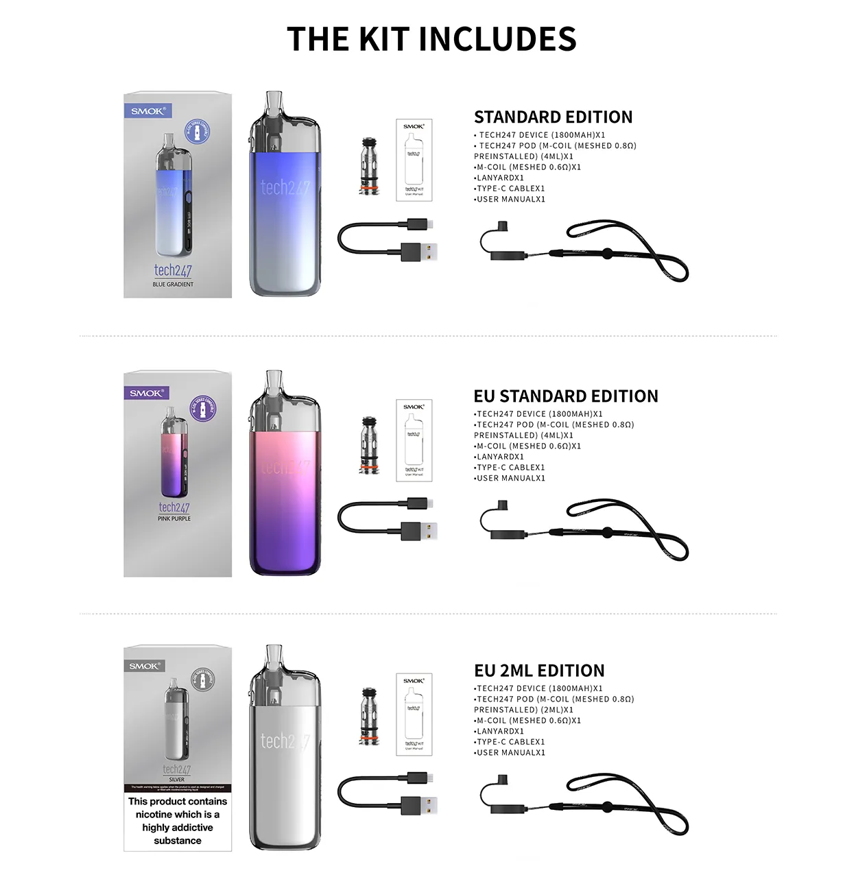 SMOK Tech247 Pod System Kit 1800mAh 4ml 47