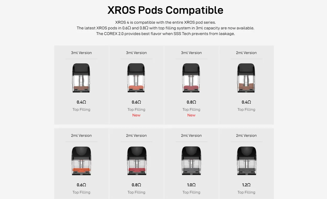 Vaporesso XROS 4 Pod System Kit 1000mAh 3ml 10