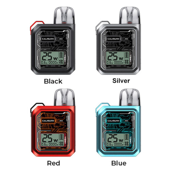 Uwell Caliburn GK3 Pod System Kit 900mAh 2.5ml, Auto Power Off if no Operation for 8 Minutes - Image 2