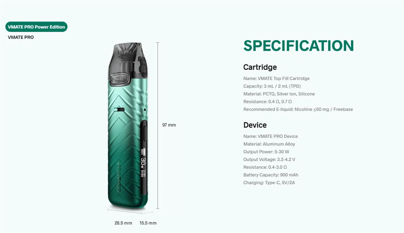 VOOPOO VMATE PRO Power Edition Kit 900mAh 3ml 7