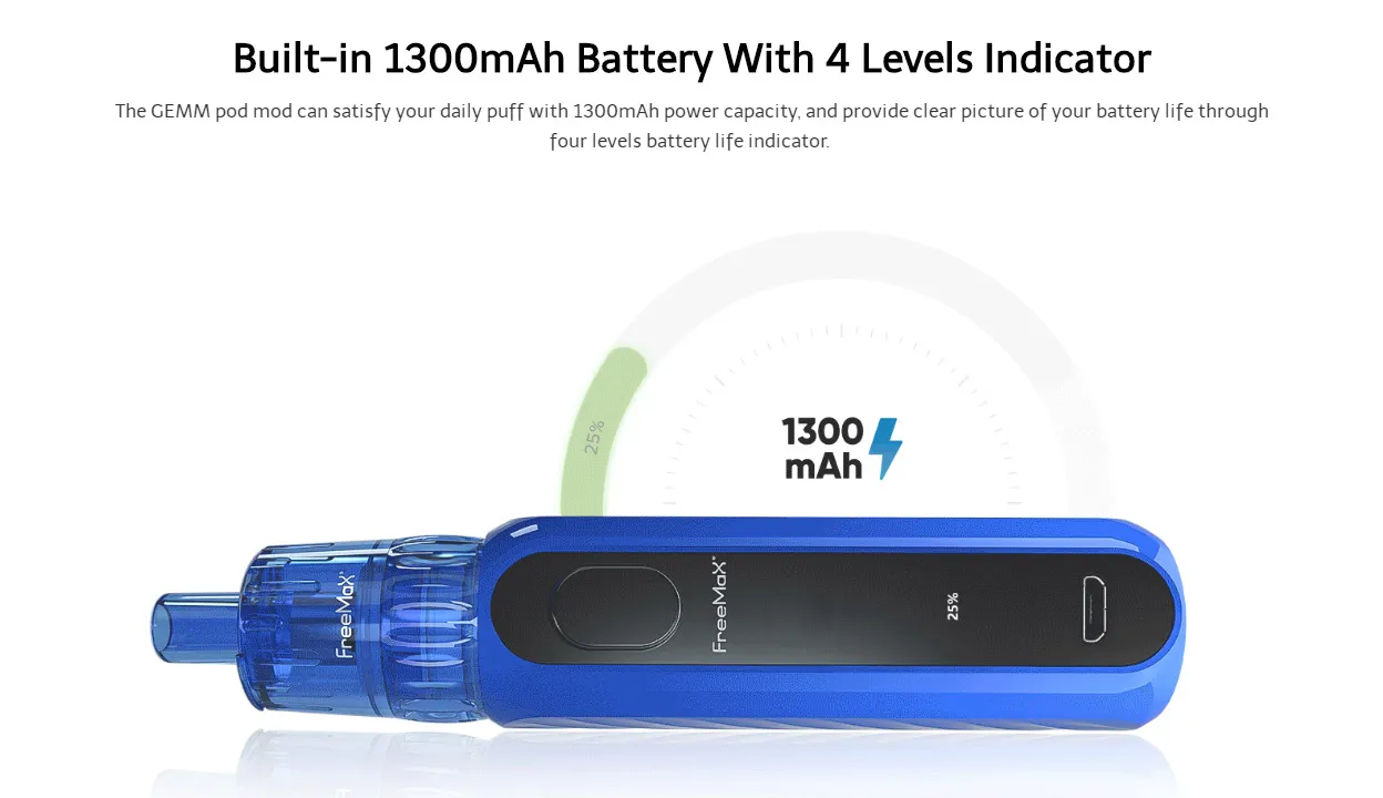 FreeMax Gemm 25W Pod Mod Kit 1300mAh 2ml 6