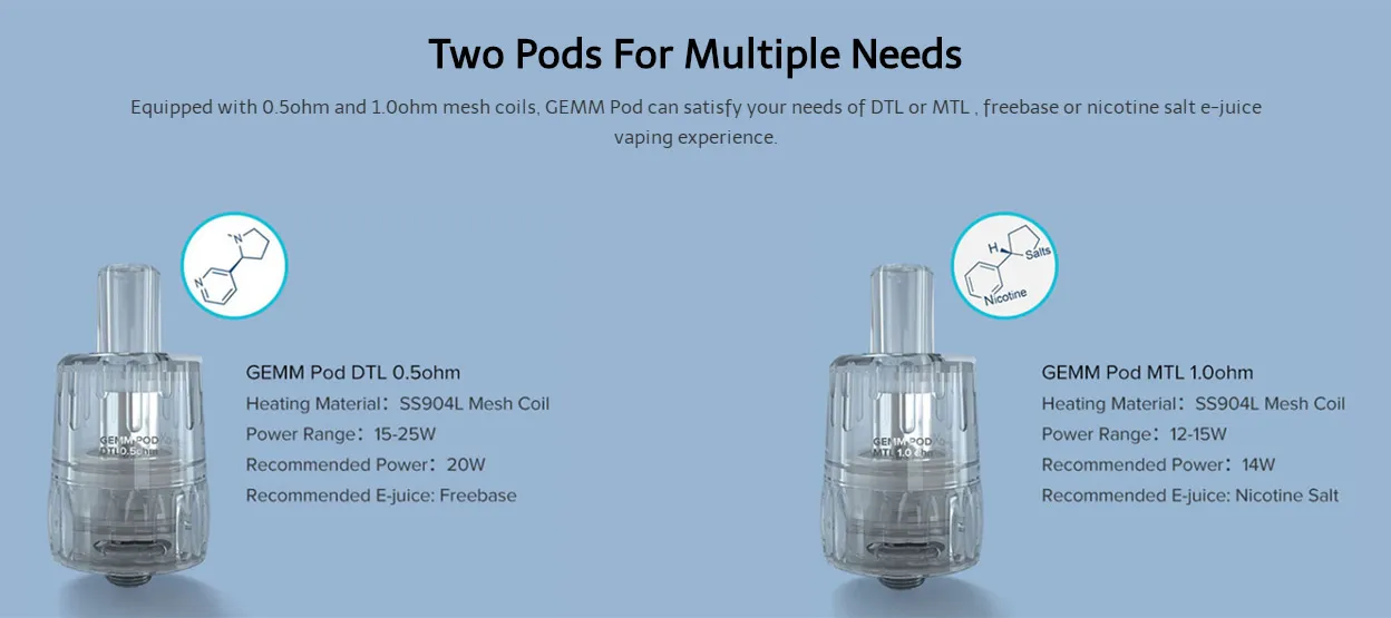FreeMax Gemm 25W Pod Mod Kit 1300mAh 2ml 8