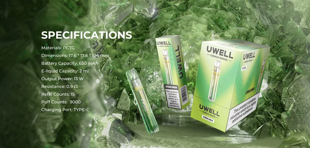 Uwell Conick R9000 Refillable Disposable Kit 650mAh 2ml 6