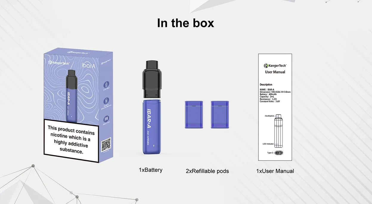 KangerTech IBAR-A Pod System Kit 400mAh 2ml 7