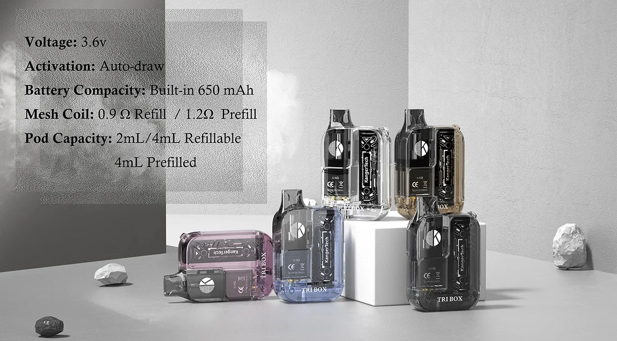 KangerTech TRI Box Pod System Kit 650mAh 2ml 7