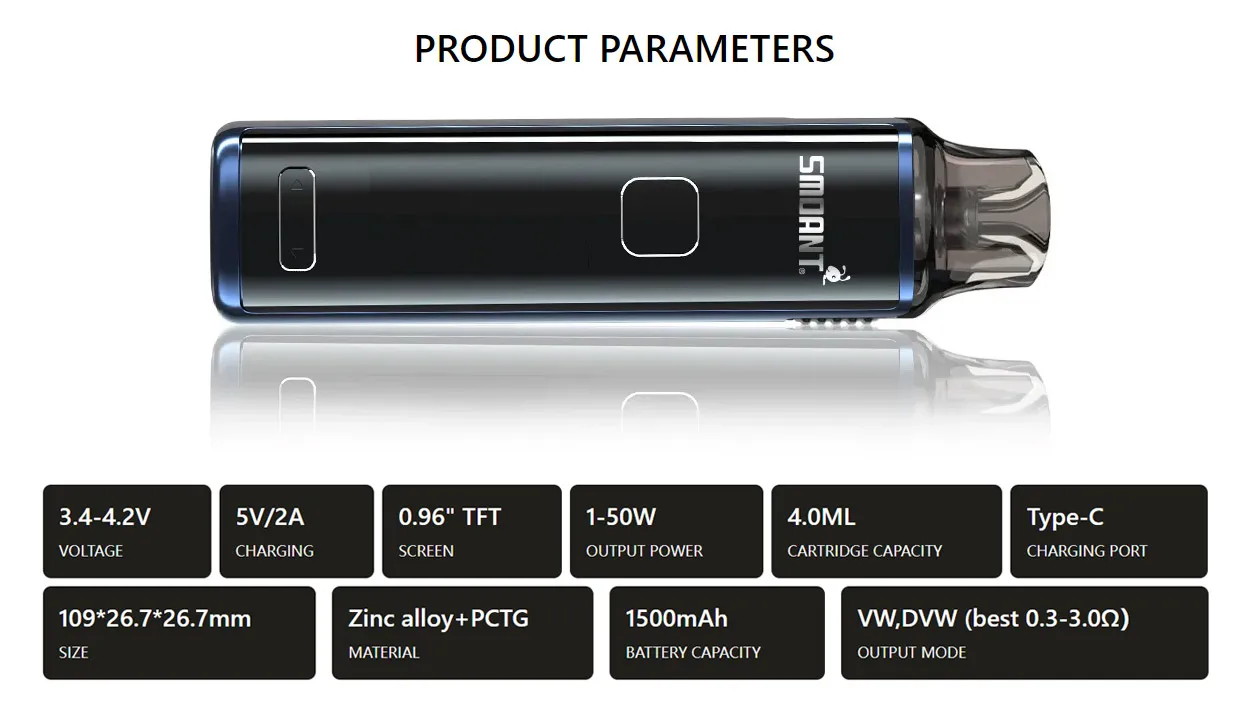 Smoant Charon T50 Pod Mod Kit 1500mAh 4ml 15
