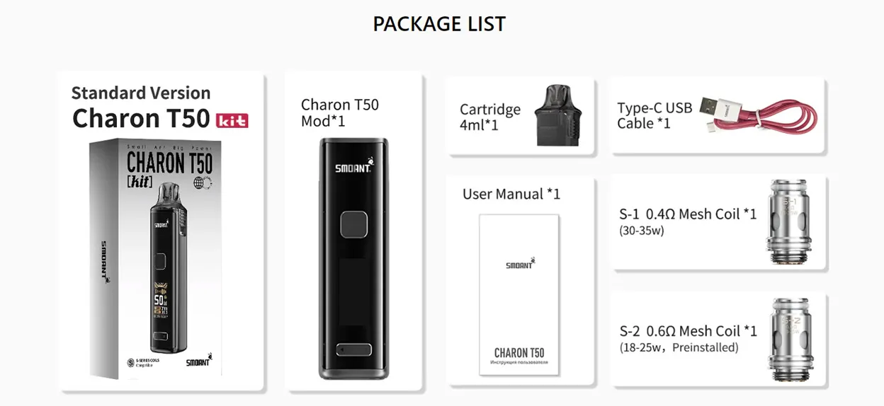 Smoant Charon T50 Pod Mod Kit 1500mAh 4ml 16