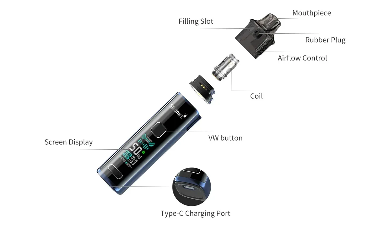 Smoant Charon T50 Pod Mod Kit 1500mAh 4ml 9