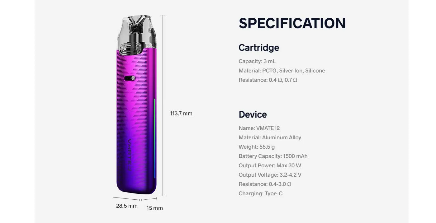 VOOPOO VMATE i2 Pod System Kit 1500mAh 3ml 12