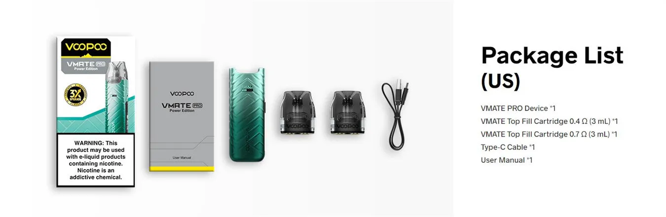 VOOPOO VMATE PRO Power Edition Kit 900mAh 3ml,Auto Power Off if no Operation for 10 Minutes 8