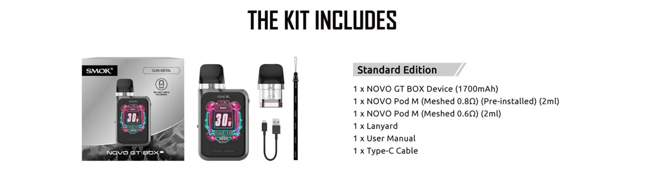 Smok Novo GT Box Pod System Kit 1700mAh 2ml 9