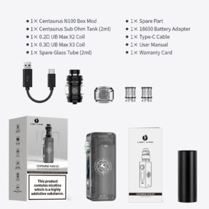 Lost Vape Centaurus N100 Mod Kit with Centaurus Sub Ohm Tank 5ml 6