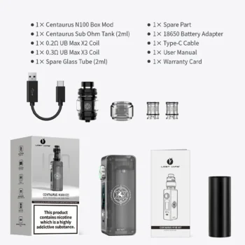 Lost Vape Centaurus N100 Mod Kit with Centaurus Sub Ohm Tank 5ml