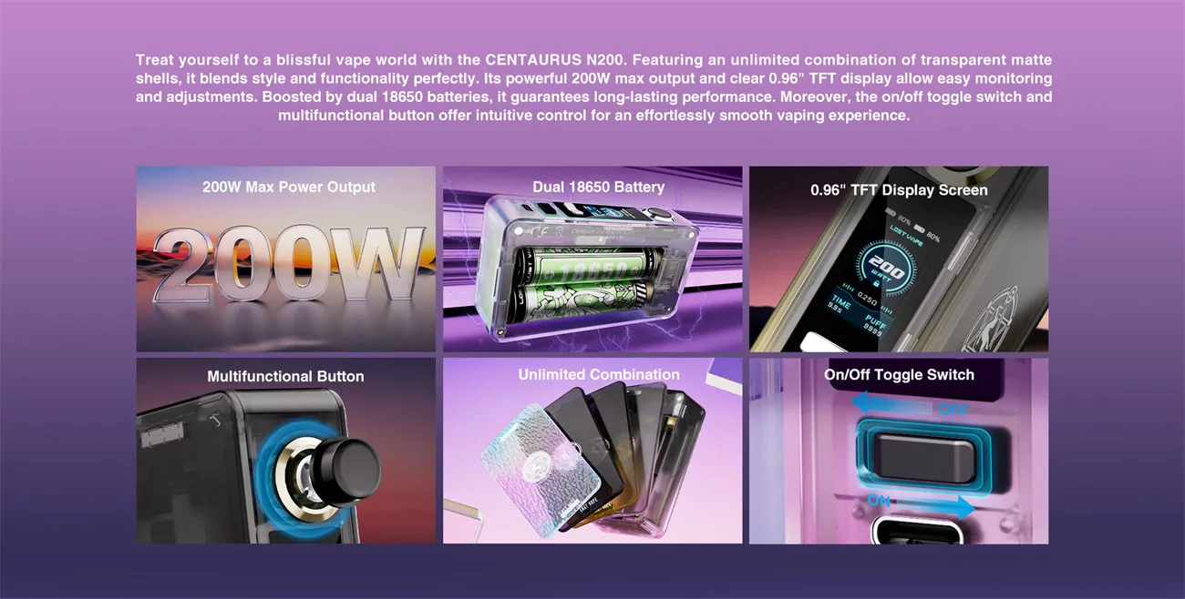 Lost Vape Centaurus N200 Box Mod 200W 2