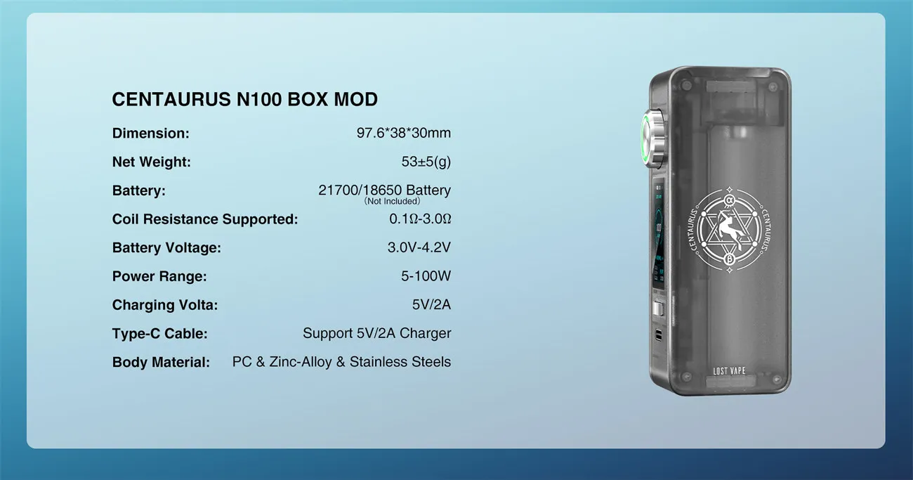 Lost Vape Centaurus N100 Box Mod 100W 13