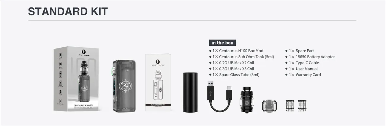 Lost Vape Centaurus N100 Box Mod 100W 15