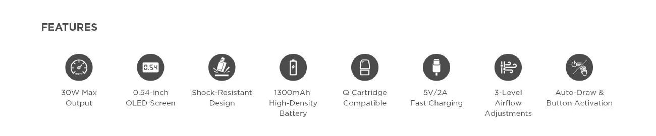 Geekvape Aegis Hero Q Pod Kit 1300mAh (Max 30W) 2ml 1