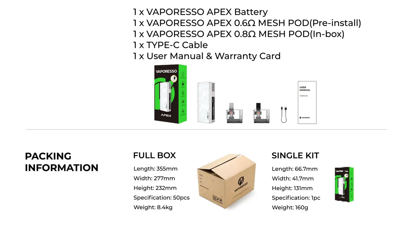 Vaporesso APEX Pod System Kit 2000mAh 5ml (Max 30W) 4