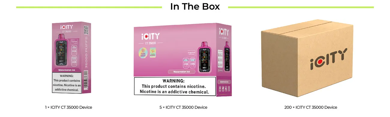 iCity CT 35000 Touch Button Disposable Vape Kit 850mAh 25ml (35000 Puffs) 3