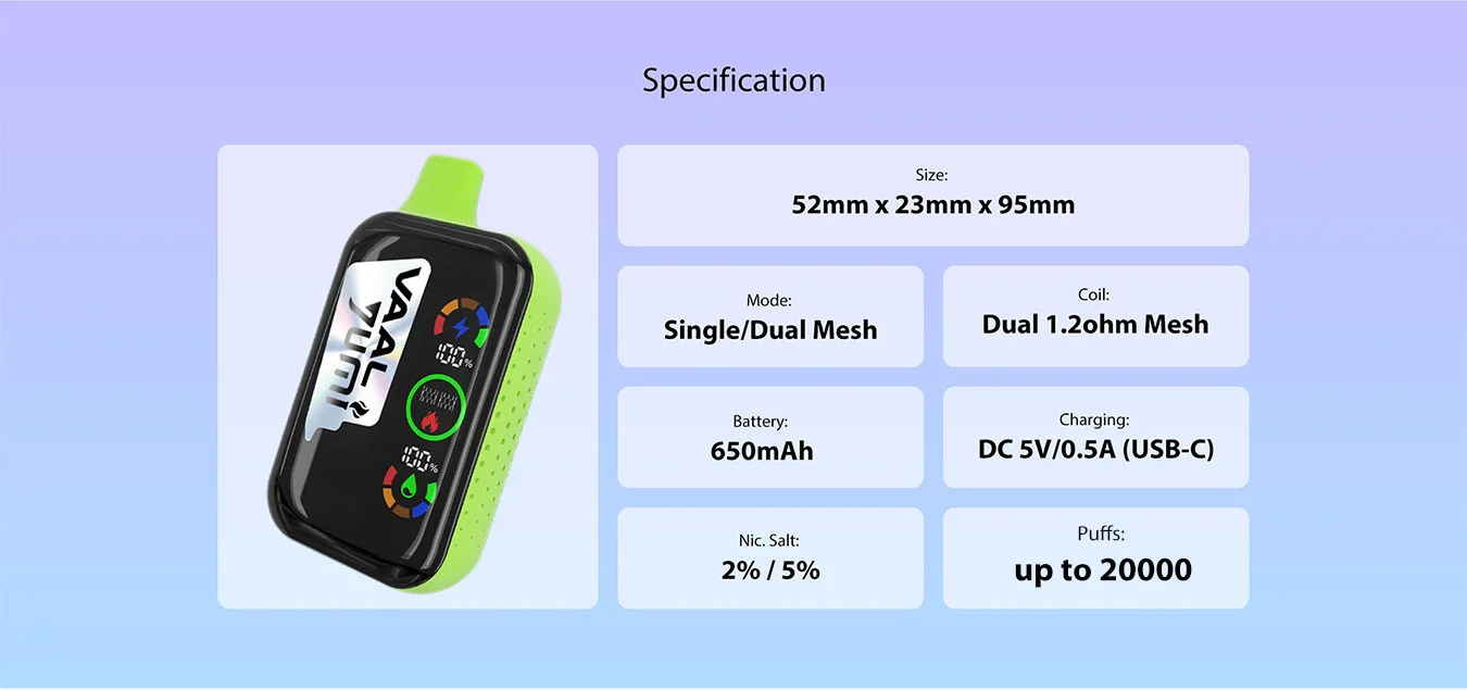 YUMI & VAAL Mega 20000 Disposable Vape Kit 650mAh 10