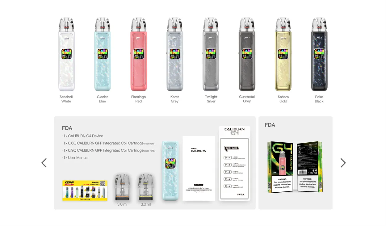Uwell Caliburn G4 Pod System Kit 1300mAh 3ml (Max 35W) 18