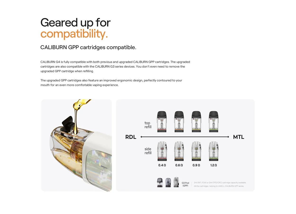Uwell Caliburn G4 Pod System Kit 1300mAh 3ml (Max 35W) 12