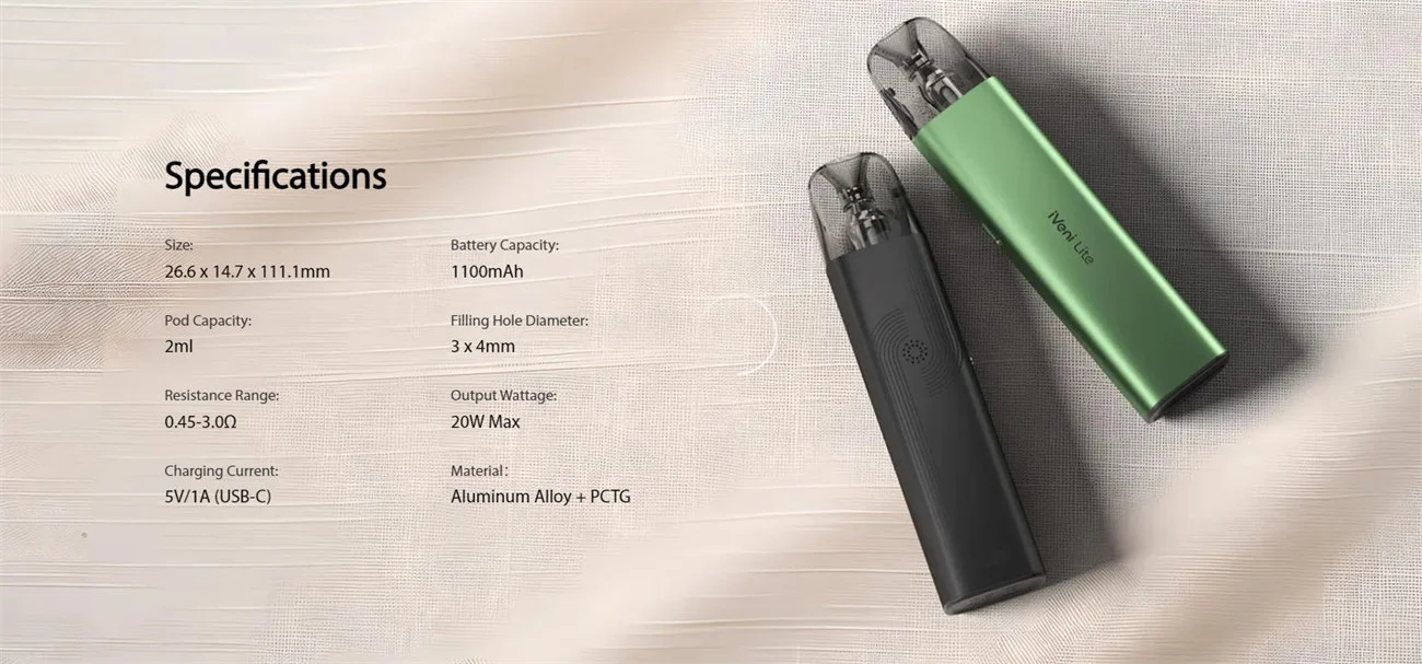 Eleaf iVeni Lite Pod System Kit 1100mAh (Max 20W) 2ml 13