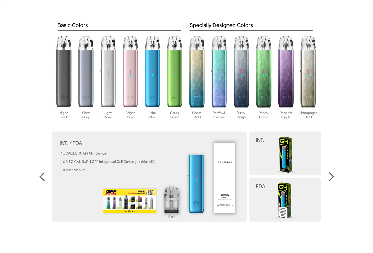 Uwell Caliburn G4 Mini Pod System Kit 1100mAh 3ml (Max 35W) 16