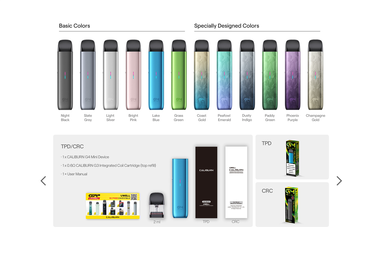 Uwell Caliburn G4 Mini Pod System Kit 1100mAh 3ml (Max 35W) 17