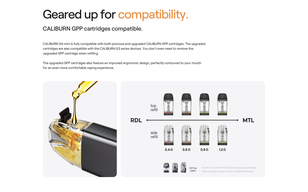Uwell Upgraded Caliburn GPP Cartridge for Caliburn G4/G4 Mini Pod, Caliburn G3/GK3/G3/ECO/GK3 TENET/G3 Lite/G3 Lite KoKo/G3 Pro/G3 Pro KoKo Kit 3ml (3pcs/pack) 2