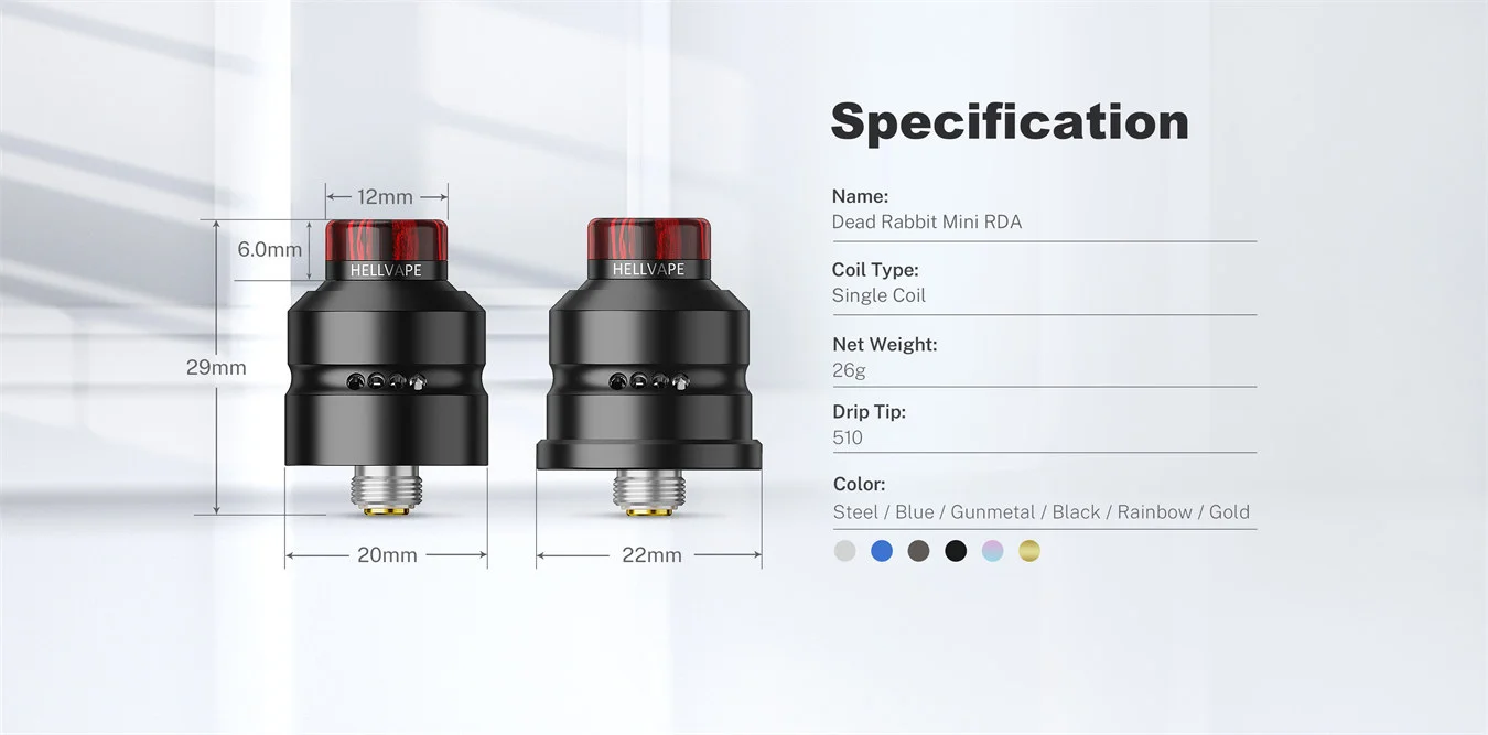Hellvape Dead Rabbit Mini RDA Tank Atomizer (20mm) 15