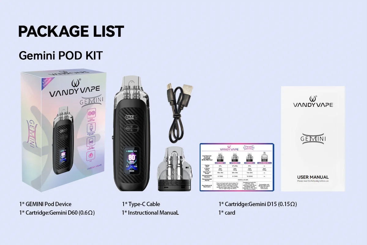 Vandy Vape Gemini Pod System Kit 2400mAh 80W 5.5ml 14