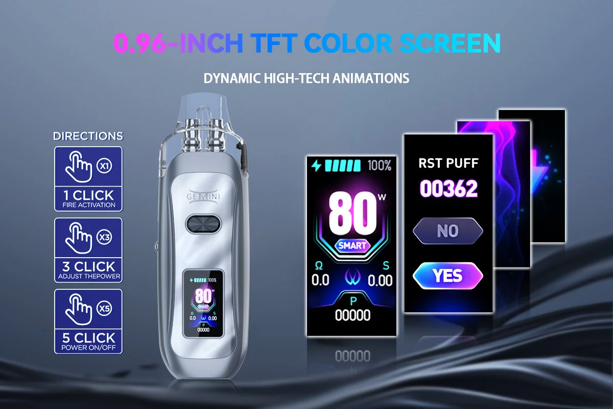 Vandy Vape Gemini Pod System Kit 2400mAh 80W 5.5ml 8