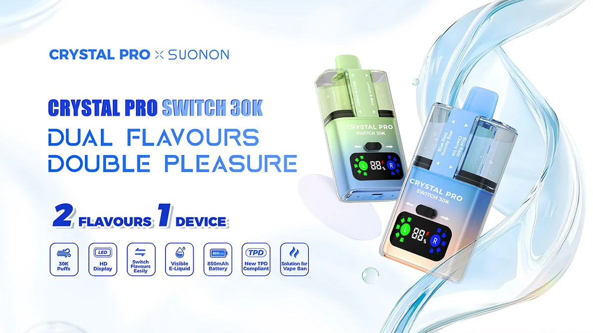 SUONON & C.P Pro Switch 30K Dual Flavours Disposable Vape Kit 850mAh 22ml 2