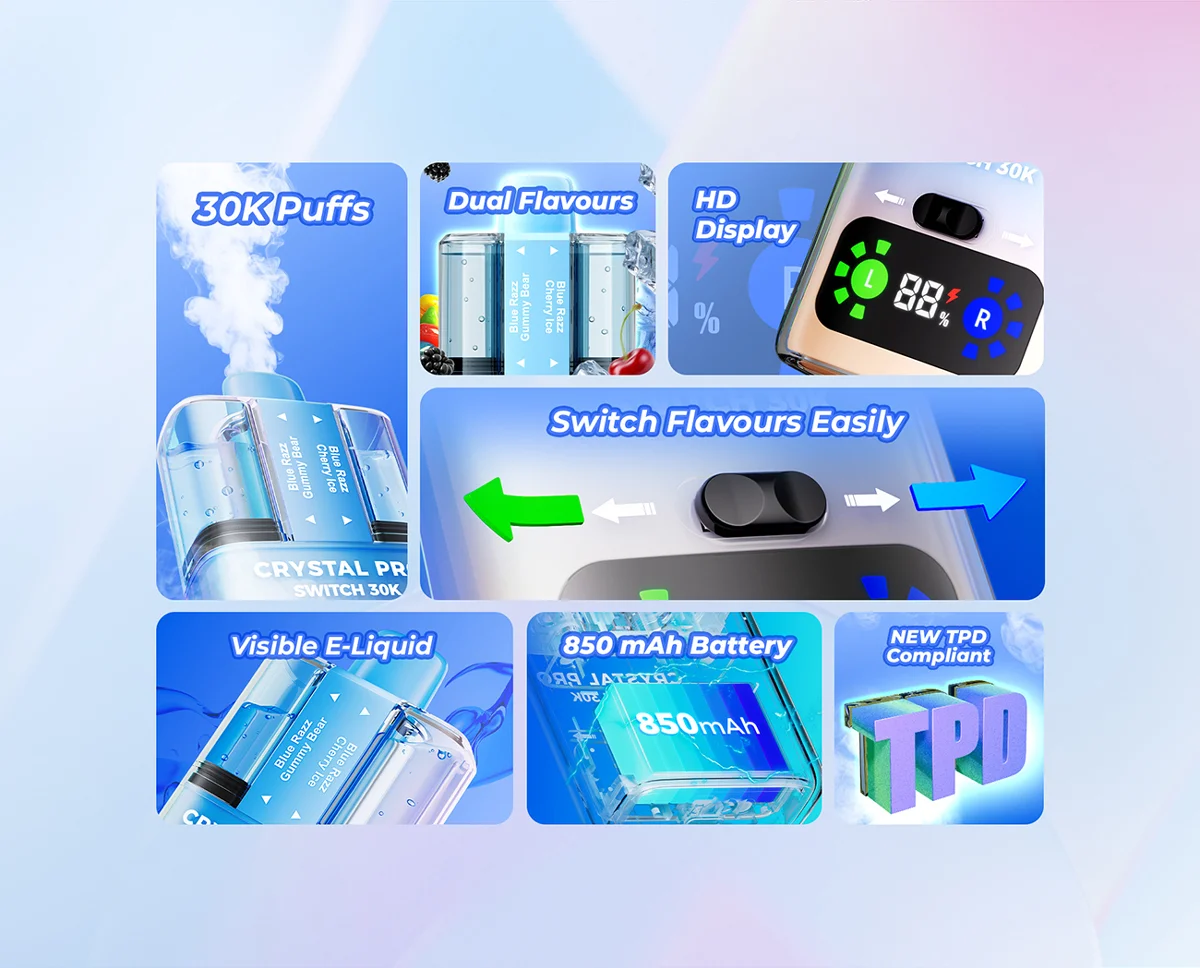 SUONON & C.P Pro Switch 30K Dual Flavours Disposable Vape Kit 850mAh 22ml 3