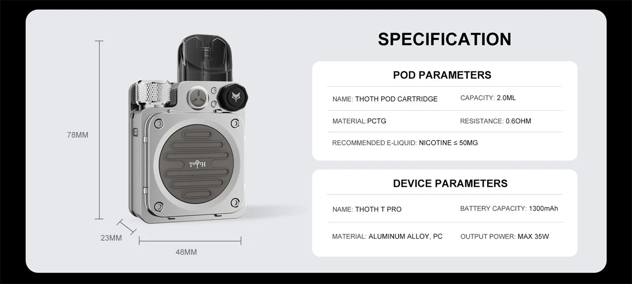 Kumiho THOTH T Pro Pod System Kit 1300mAh 2ml 15