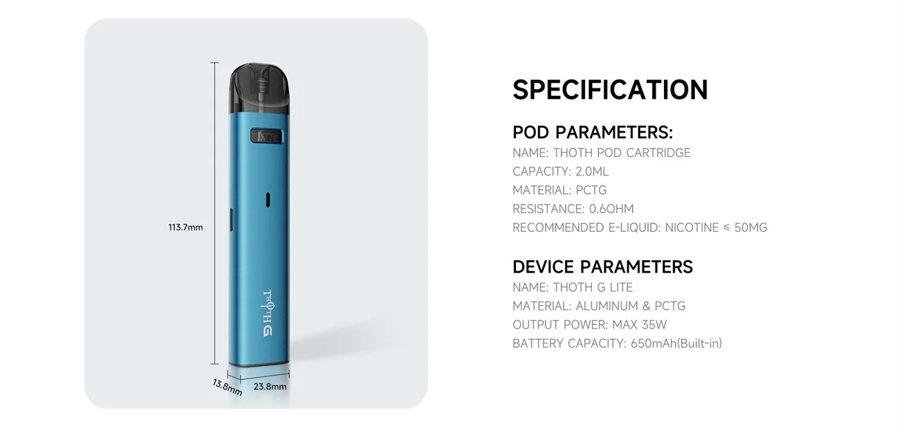 Kumiho THOTH G Lite Pod System Kit 650mAh 2ml 11