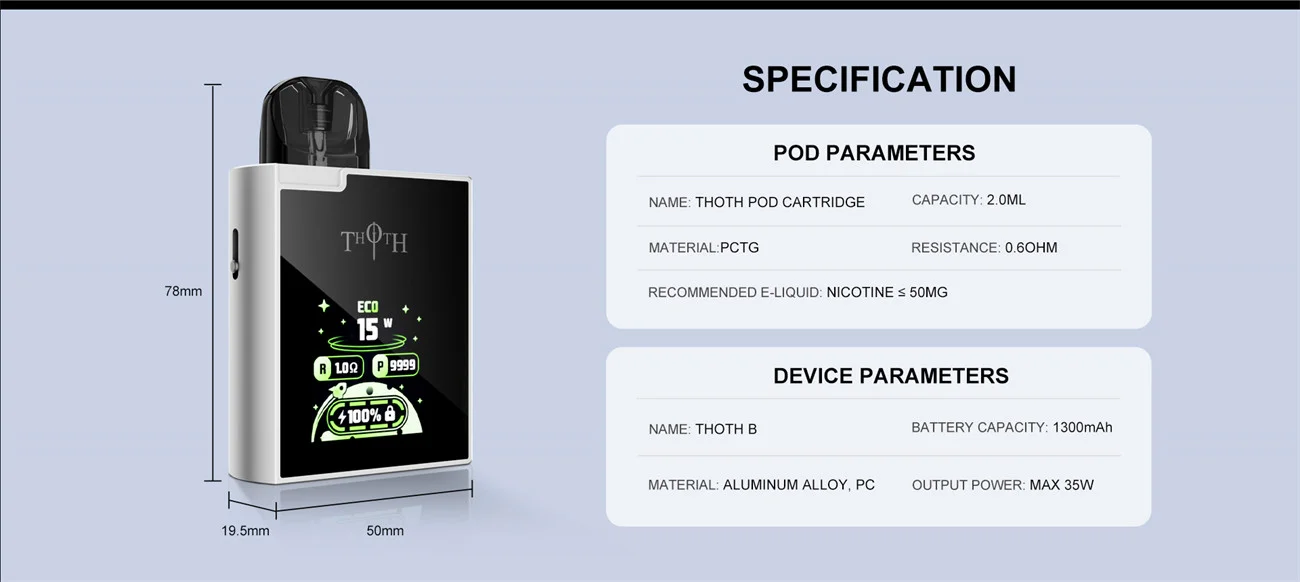 Kumiho THOTH B Pod System Kit 1300mAh 2ml 13